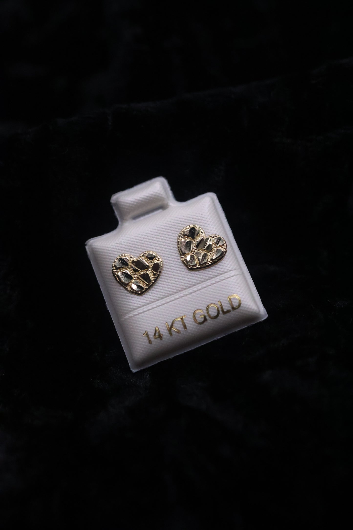 14k Heart Nugget Earrings
