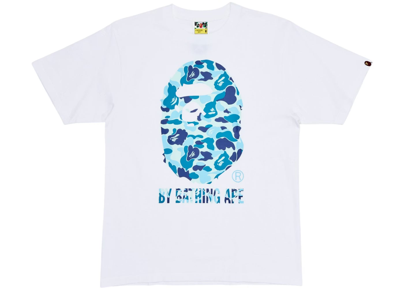 BAPE ABC Camo Big Ape Head Tee 'White/Blue'