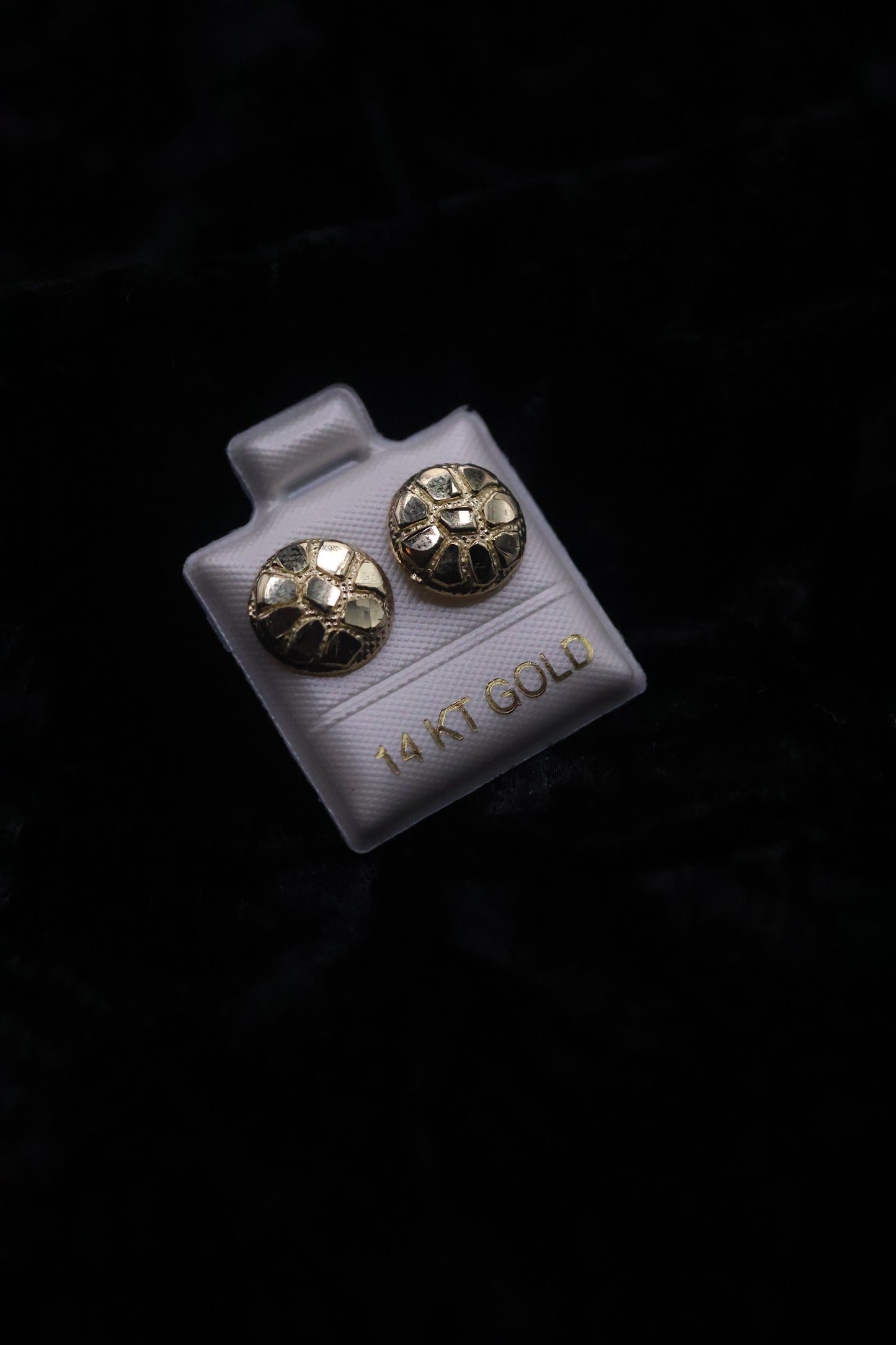 14k Puffy Round nugget earrings