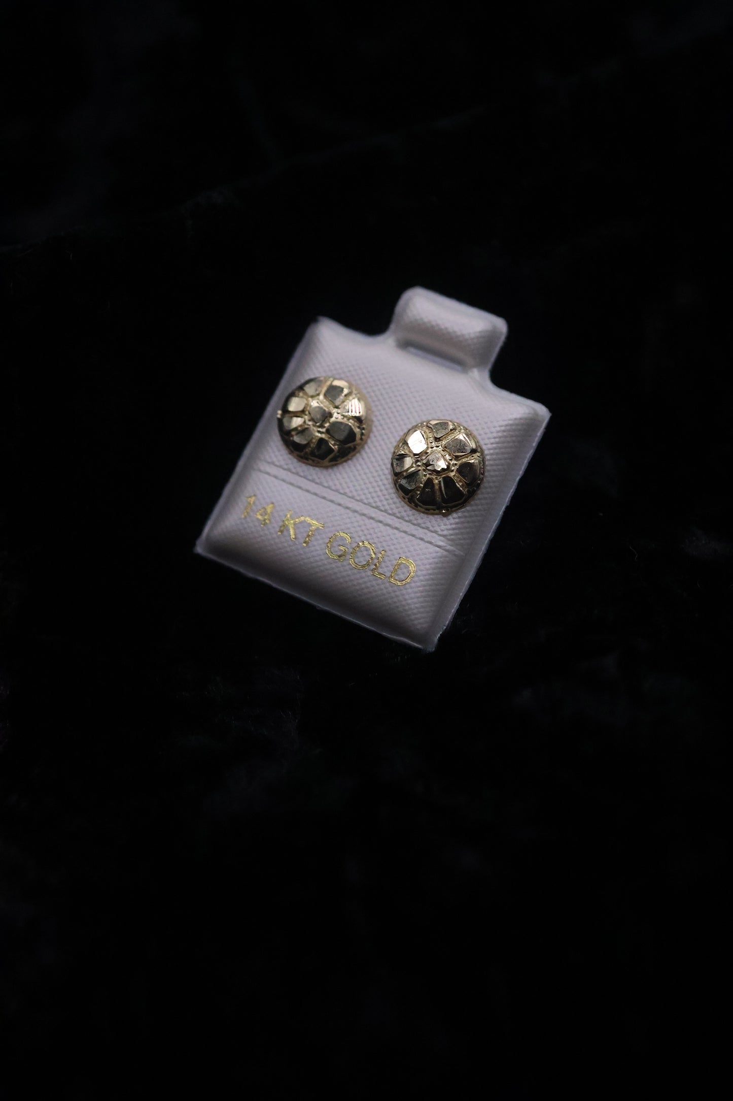 14k Puffy Round nugget earrings