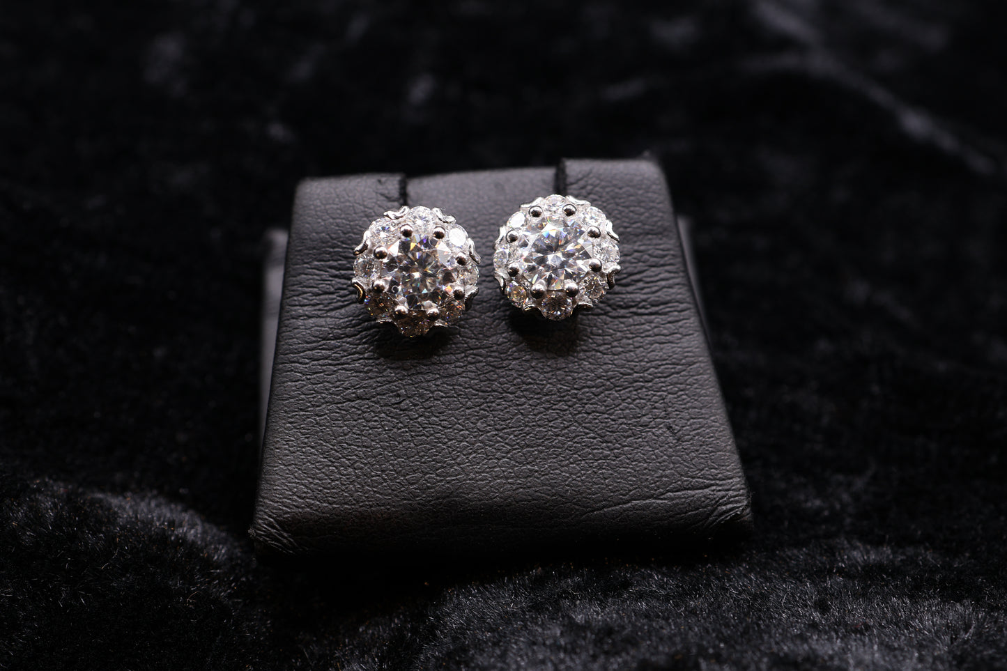 8MM cluster Earring moissonite