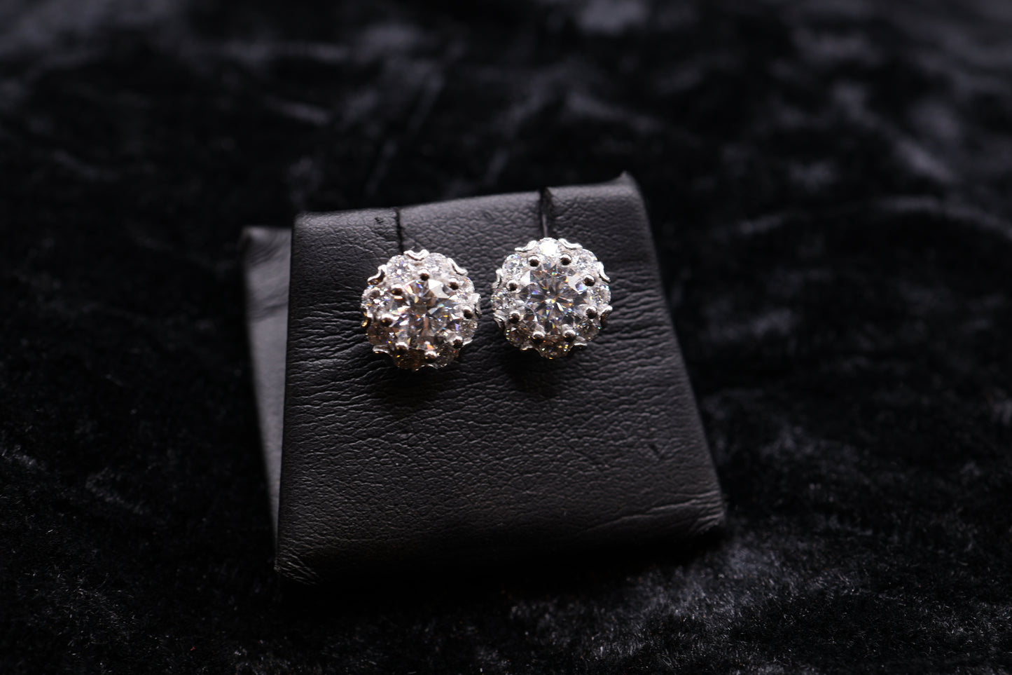 8MM cluster Earring moissonite