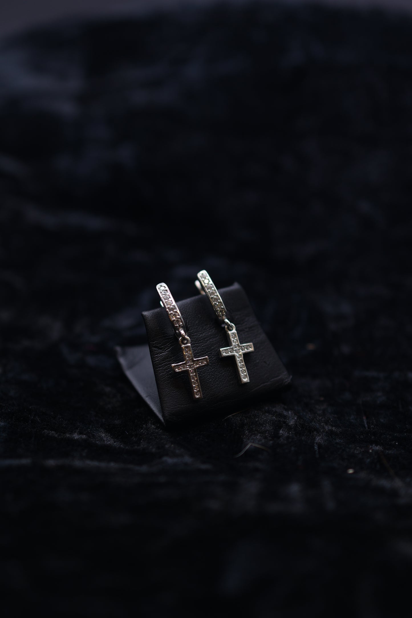 Diamond Cross Hoops