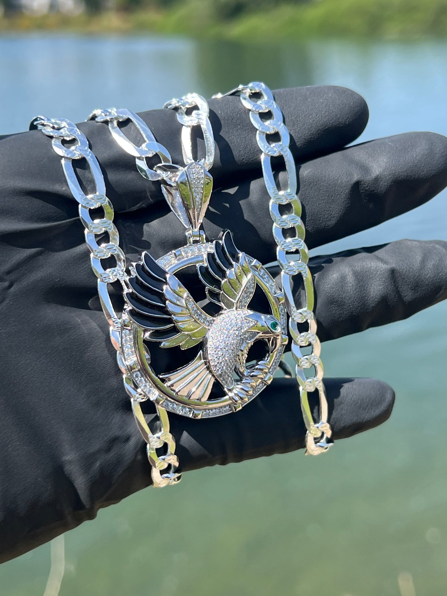 Iced Out Eagle Pendant