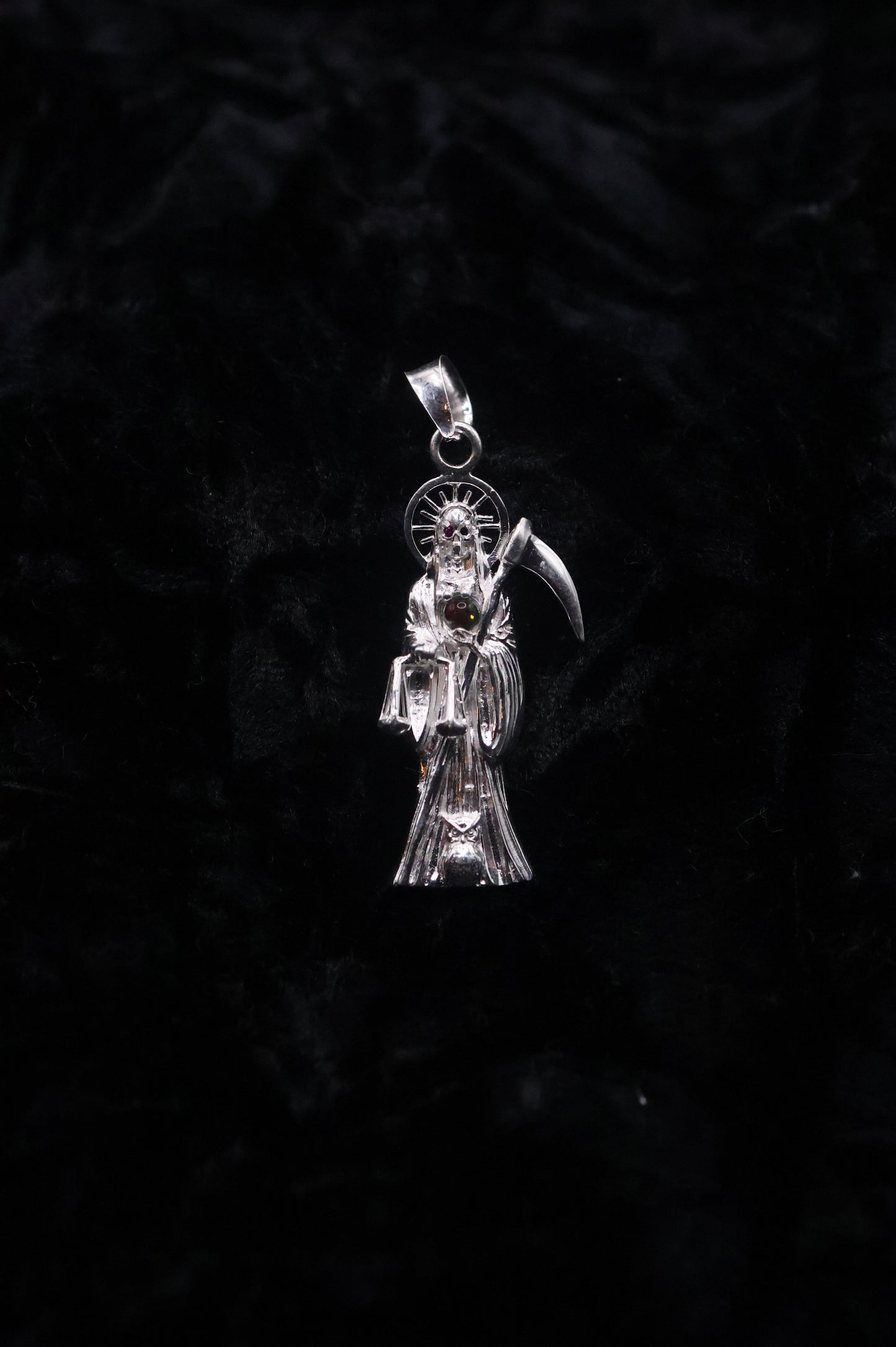 Opal Santa Muerte Pendant