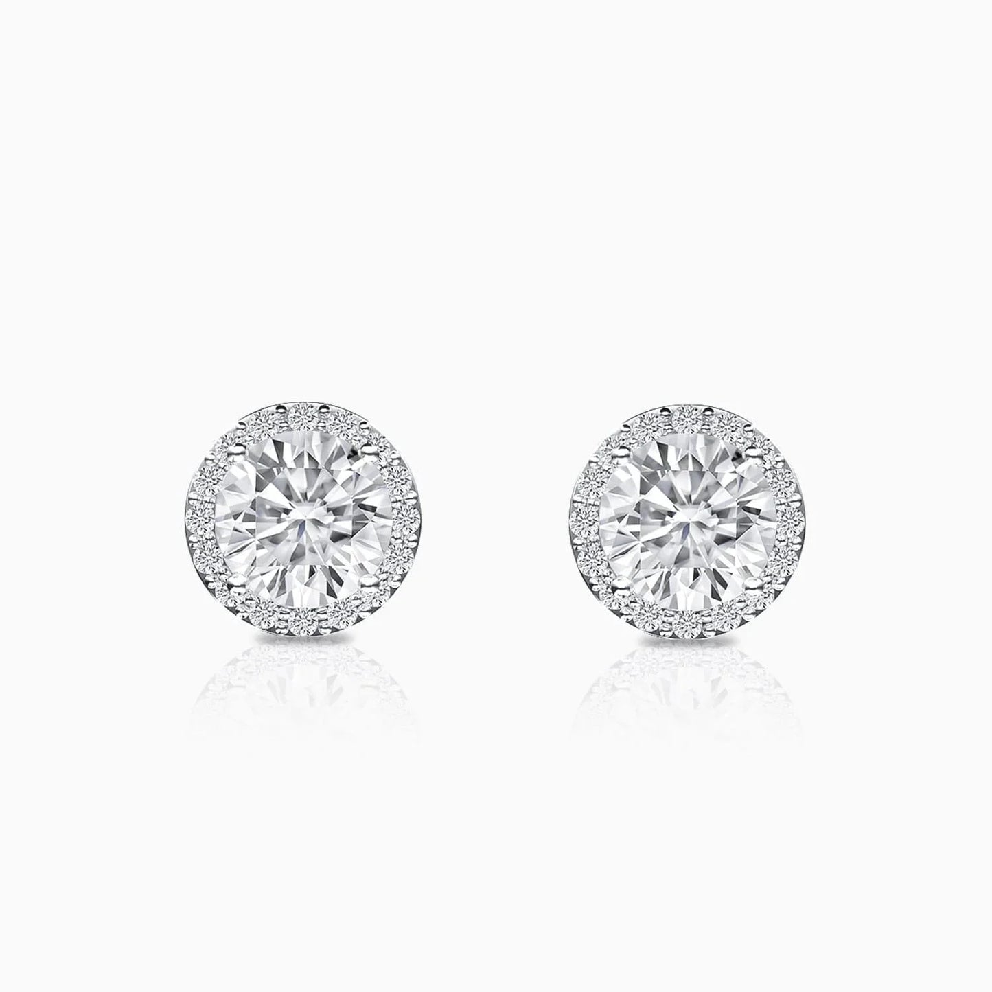 8MM cluster Earring moissonite