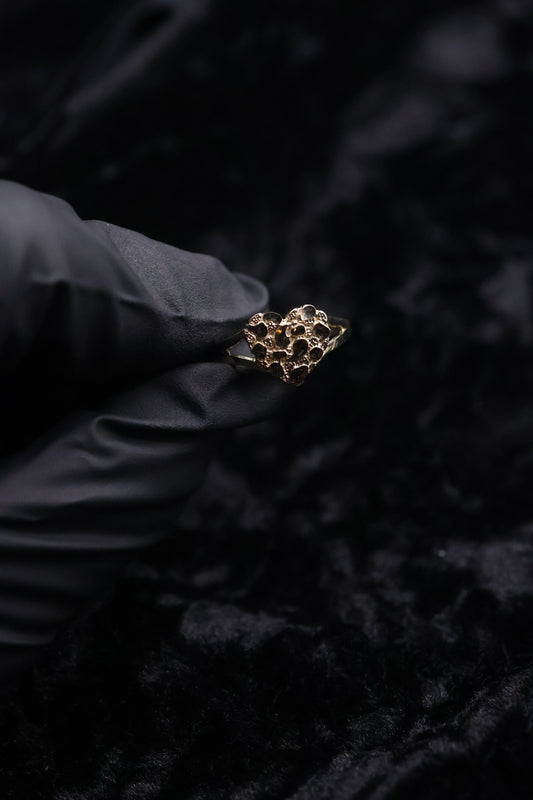 10k Heart gold nugget Rings