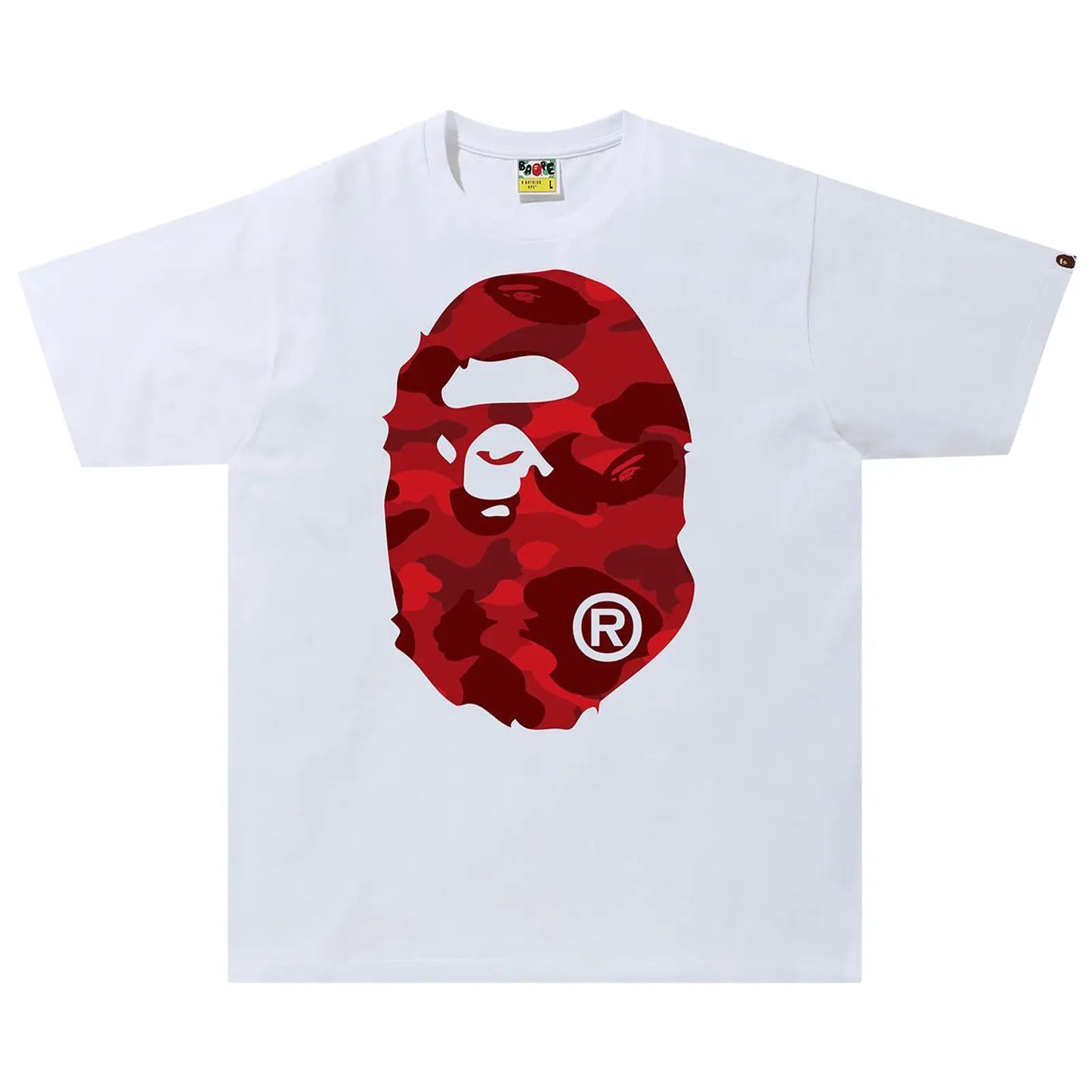 BAPE COLOR CAMO BIG APE HEAD TEE WHITE RED