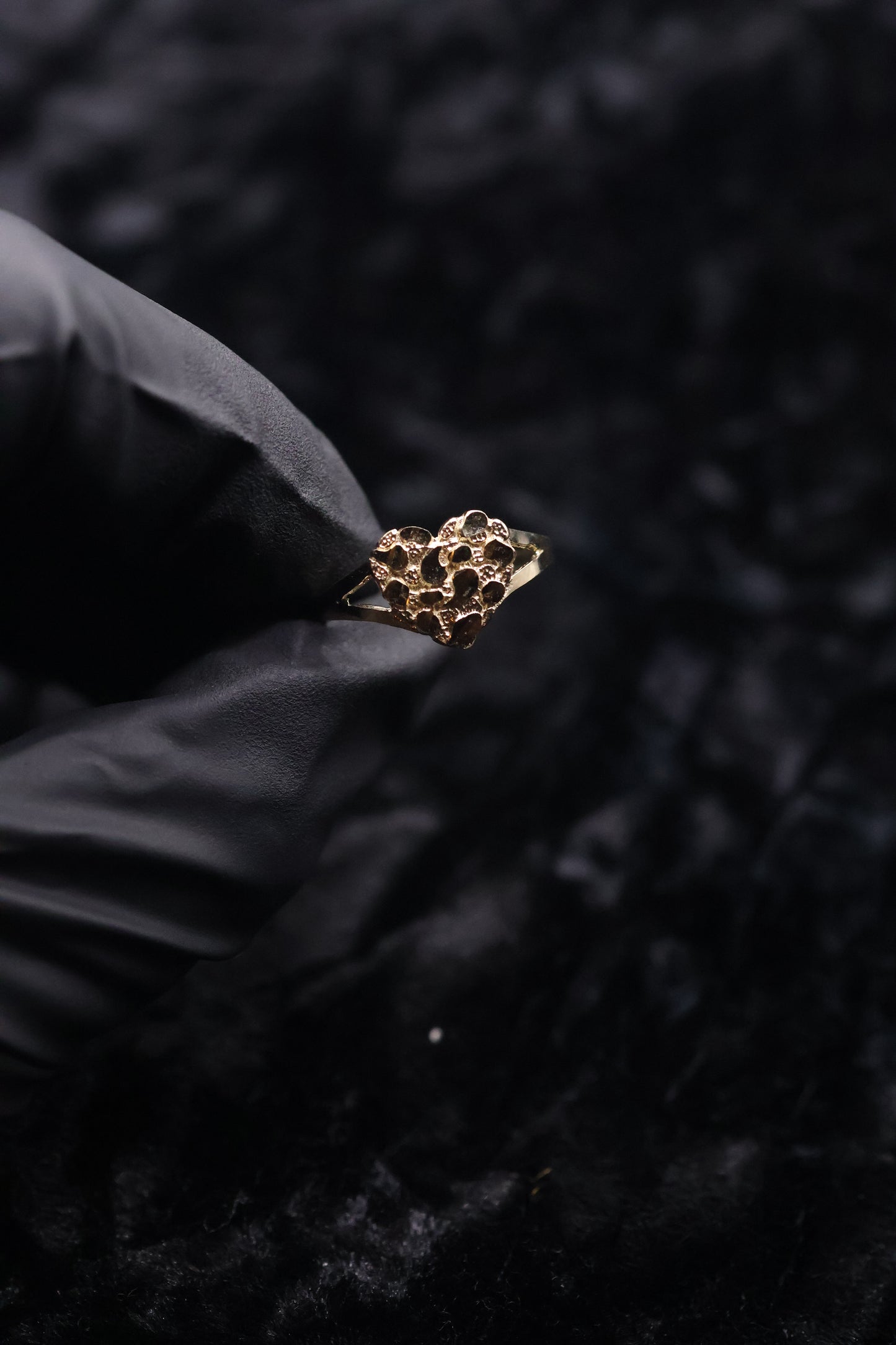 10k Heart gold nugget Rings