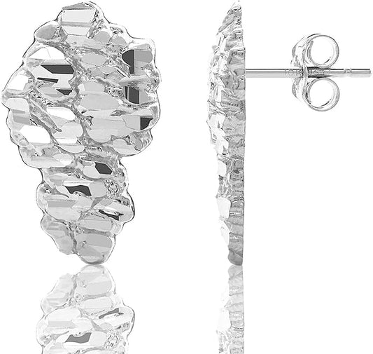 Silver Nugget Earring