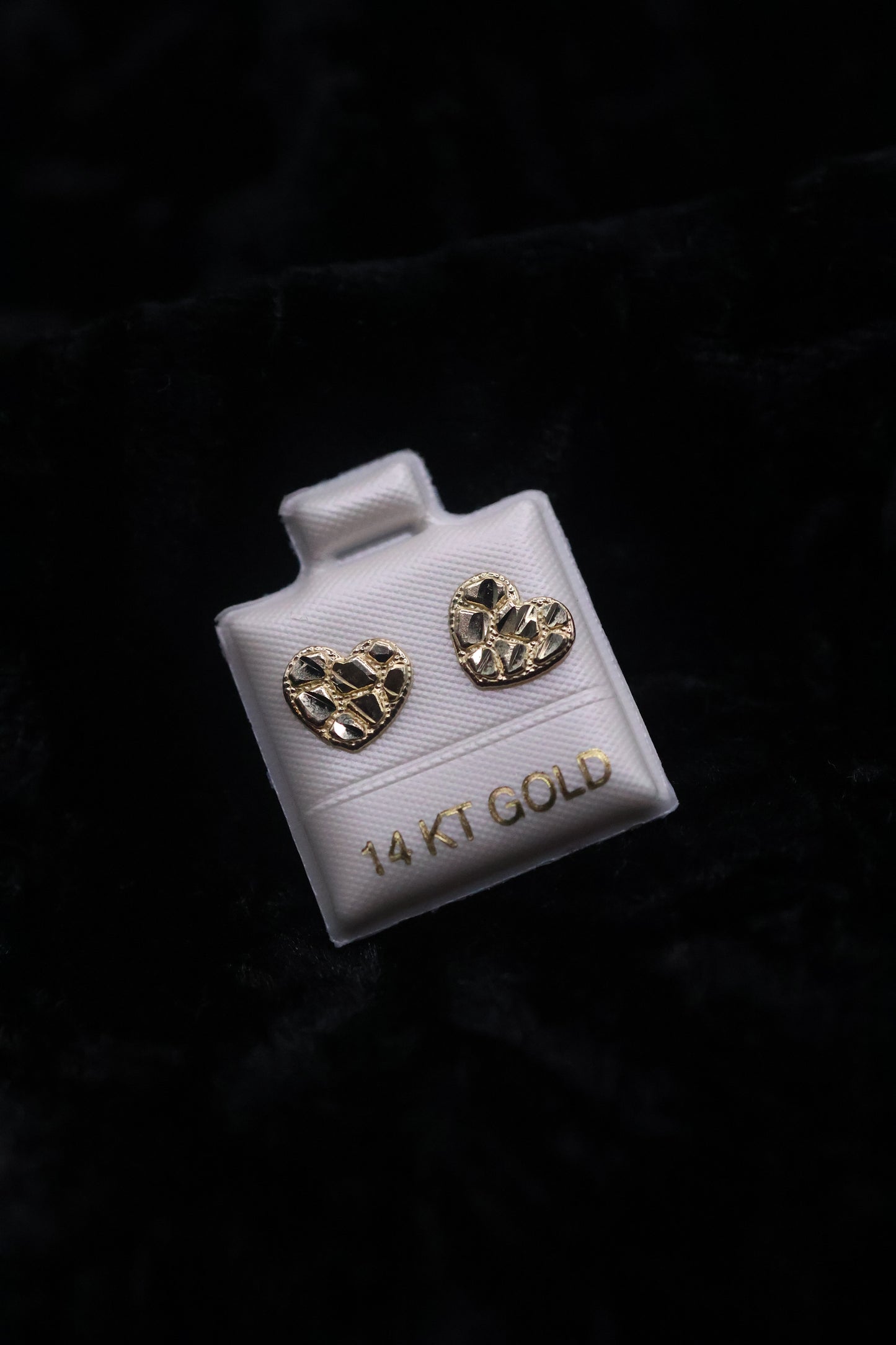 14k Heart Nugget Earrings