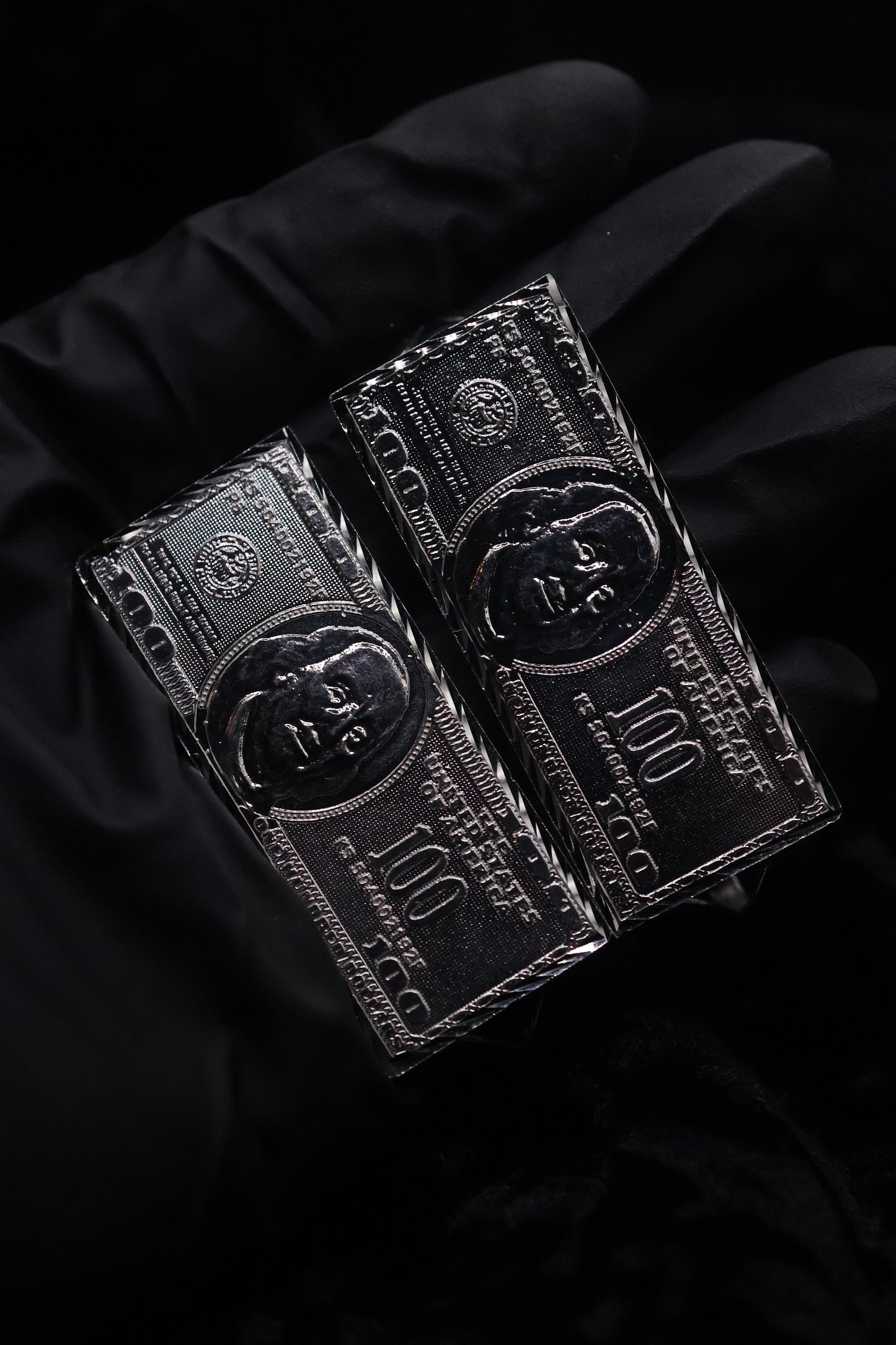 Big 100 Dollar 3 Finger Ring