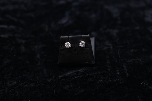 3MM square stud Moissonite earring