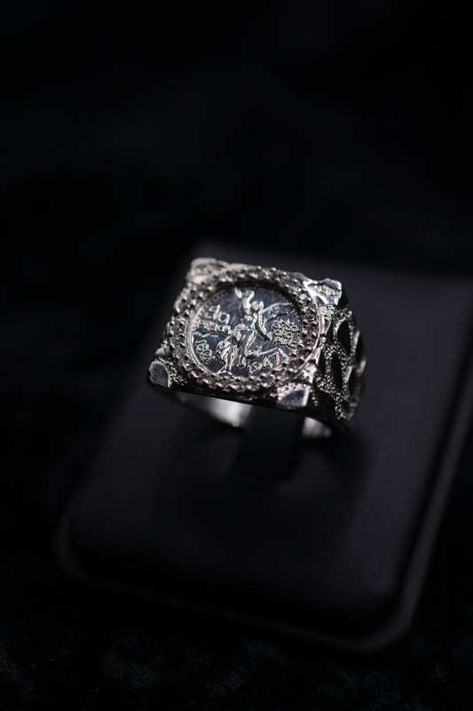 XL Square nugget centenario ring