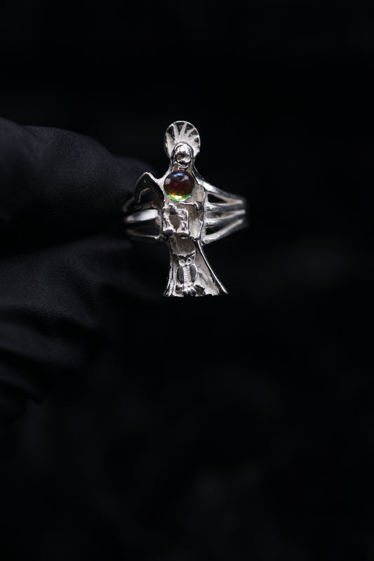 silver Santa Muerte  Ring