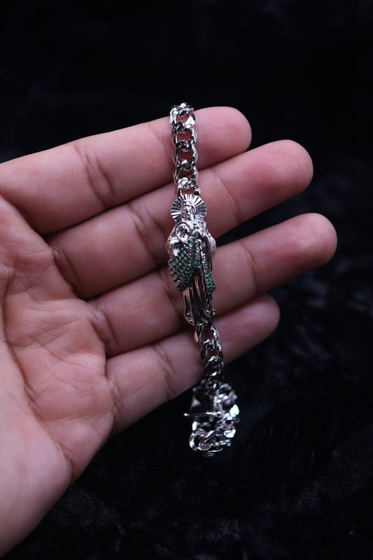 Small iced out san judas bracelet