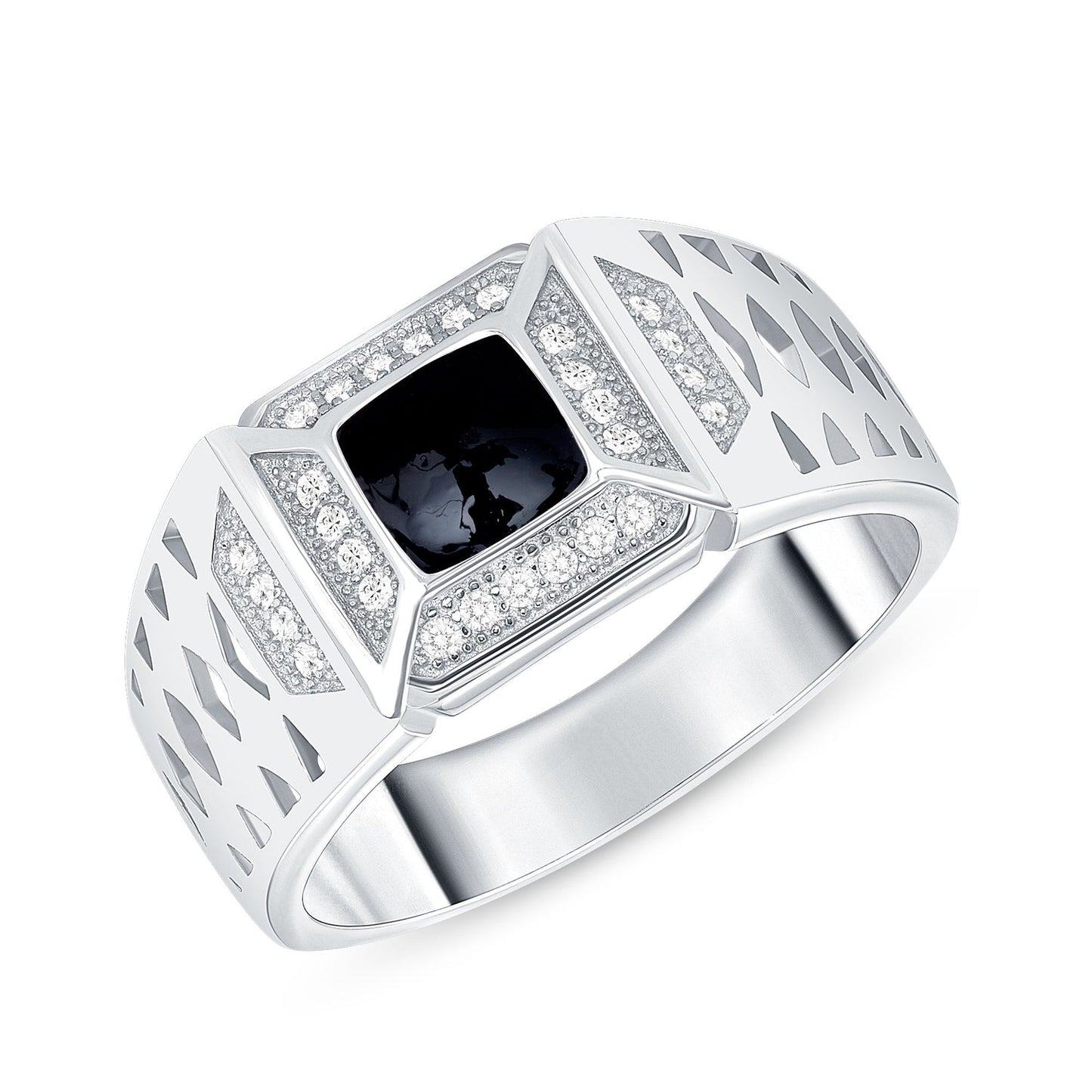 Black silver ring