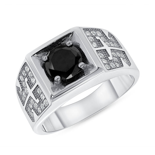 Silver Ring Black diamond